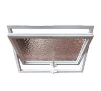 Ventana de privacidad con rotación de 360° y burlete, 60, 70, 80, 90 y 100 cm de Largo, Rectangular, para cobertizo, con Montaje Empotrado, para iluminación y ventilación (Blanca, 90 x 30 cm