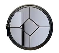 Ventana de privacidad Redonda y giratoria con Marco de Aluminio y burlete, 40, 50, 60, 70, 80, 90 y 100 cm, para cobertizo, con Montaje Empotrado, para iluminación y ventilación (Negra, 100