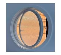 Ventana de privacidad Redonda y giratoria con Marco de Aluminio y burlete, 40, 50, 60, 70, 80, 90 y 100 cm, para cobertizo, con Montaje Empotrado, para iluminación y ventilación (Blanca, 100