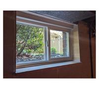 Ventana de repuesto para sótano de 14 a 40 pulgadas de ancho y 30 a 36 pulgadas de alto, de aluminio blanco, con ventilación deslizante y resistente a la intemperie, fácil instalación (32 x 18