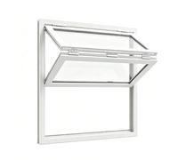 Ventana de servicio comercial plegable con vidrio templado con cerradura(White,W x H 30 x 30 in)