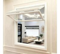 Ventana De Servicio Con Marco De Aleación De Aluminio, Ventana Empotrada De Doble Guillotina, Adecuada For Floristerías, Cafés Y Casas Móviles(White,100x100cm/39.3x39.3in)