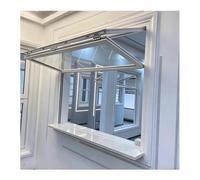 Ventana De Servicio Con Marco De Aluminio, Ventana De Concesión Corrediza Plegable De Doble Guillotina Para Uso Doméstico Y Comercial, Cualquier Ángulo(WxH 30x34in/76x86cm)