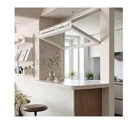 Ventana De Servicio De Concesión Plegable Con Vidrio Y Cerradura, Ventana De Marco De Aluminio De Doble Guillotina Corrediza Vertical, Desplazamiento En Cualquier Ángulo(WxH 30x34in/76x86cm)