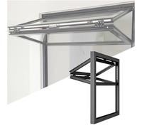 Ventana de servicio plegable con cerradura de seguridad, diseño de aleación de aluminio resistente a la intemperie para puestos de alimentos, quioscos al aire libre y puestos de concesión