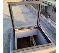 Ventana de sótano con Escape de ático a Prueba de Lluvia, tragaluz de aleación de Aluminio para Techo de casa, trampilla de Acceso al Techo con Vidrio, Tapa de trampilla de Techo Exterior, t