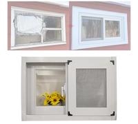 Ventana de sótano con pantalla de bloqueo de montaje empotrado para hogares y garajes, 66 x 43 cm, ventanas domésticas duraderas y seguras