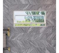 Ventana de sótano con vidrio templado, ventana abatible con y manija, ventilación ajustable para baño, giro de 360°, ideal para baño, dormitorio y sala de estar(Wit,30x26in/76x66cm (LxH))
