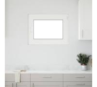 Ventana de sótano de 80 x 70 cm de PVC y cristal con función de inclinación | Marco de PVC, sistema multicámara, junta de bordes, ventilación versátil, fácil limpieza