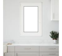 Ventana de sótano Manual RISOR 60 x 100 cm PVC y vidrio, Diseño de ventana para sótanos, vidrio PVC duradero, eficiente energéticamente, aislamiento térmico, insonorizada, funcionalidad
