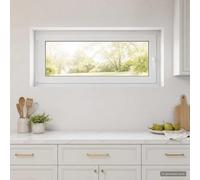 Ventana de sótano RISOR 120 x 50 cm de PVC y cristal | Marco multicámara, junta, apertura oscilante, mantenimiento de paño húmedo
