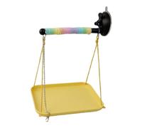 Ventana de succión de pájaro, juguete de entrenamiento con bandeja de poop | Bird Perch Stand for Parakeets Conures Finches Home Living | Room Playground Training Window Bird Perch Suction Cup Window