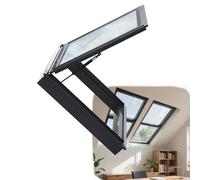 Ventana De Techo 50x40 80x70 90x80cm Cubierta para Claraboya De Ático Impermeable Trampilla De Suelo Ventana De Acceso Al Techo Aleación Aluminio Tragaluz De Tejado para Pasillo Solarium(L85xW55cm)