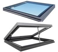 Ventana de Techo claraboya eléctrica con Control Remoto, Marco de Aluminio con Vidrio Templado de Doble Capa para iluminación y ventilación del ático, 100x85cm