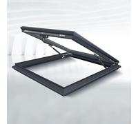 Ventana de techo con barras de soporte, salida de ventilación manual, ventana de salida de ático, ideal para invernaderos y áticos (70 x 70 cm)