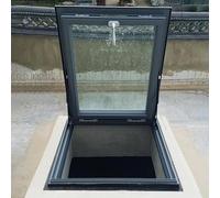 Ventana de techo con tragaluz for ático/sótano, diseño inclinado/plano, marco de aluminio, vidrio templado, soporte hidráulico silencioso(60x80cm/23.6x31.5in)