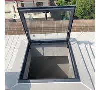 Ventana de techo con ventilación manual con marco de aleación de aluminio y vidrio templado, multiángulo ajustable para ventilación del ático y luz natural