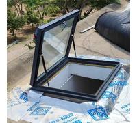 Ventana de techo de aluminio con mango de aleación y sello insonorizado, ventana transparente para sótano (50 x 50 cm), diseño resistente a la intemperie