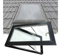 Ventana de techo de aluminio de alta calidad con doble acristalamiento, ventilación manual, 650 x 700 mm, diseño de bajo consumo para luz natural y estética mejorada.