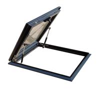 Ventana de techo de aluminio para tragaluz - Templado S ático / terraza solar para luz natural del día, 90 x 90 cm (35.4 x 35.4 pulgadas) - y diseño Slish