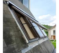 Ventana de techo de aluminio personalizada con tabla de drenaje, ventana de salida operada a mano para tienda de campaña, sótano, terraza solar y entrada al ático al aire libre (70 x 80 cm)