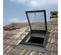 Ventana de techo de aluminio, tapa de acceso a tragaluz con cerradura para una ventilación segura, solución de acceso al techo de 60 x 85 cm para un fácil mantenimiento y seguridad
