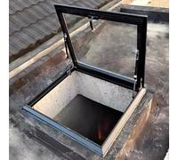 Ventana de techo de tragaluz de 80 x 90 cm, tapa personalizable para escotilla de ático inclinada y plana, acceso al techo del sótano, iluminación diurna, cubierta de pozo, ventilación manual para