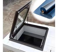 Ventana de techo de tragaluz para solárium, ventilación manual, aleación de aluminio, vidrio templado de doble capa, vista multiángulo, perfecta para áticos, 65 x 50 cm / 25.6x19.7in, mejora la luz