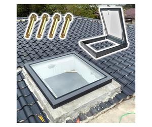 Ventana de techo de tragaluz personalizable, vidrio templado de doble capa altamente sellado para salas de sol y sótanos, marco de aluminio de bajo consumo que mejora la luz natural