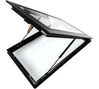 Ventana de techo de tragaluz, puerta de acceso de ventilación impermeable con doble capa templada para iluminación segura del solárium (60 x 90 cm / 23.6x35.4in)