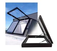 Ventana de techo de ventilación manual, tragaluz de aleación de aluminio con vidrio endurecido, salida de emergencia, escotilla de techo para áticos, invernaderos y soluciones de iluminación