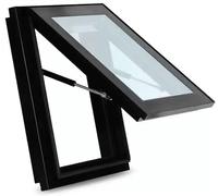 Ventana de techo de ventilación manual, vidrio templado de doble capa para áticos, sótanos y terrazas solares, solución de bajo consumo para un flujo de aire óptimo