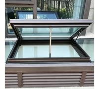 Ventana de techo eléctrica, ventana de motor con cristal de seguridad | Apertura de 45°-80° con sensor de lluvia para una ventilación cómoda y luz diurna (largo x ancho 90 x 90 cm / 35.4x35.4in)
