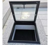 Ventana de techo hidráulica de aluminio con vidrio templado, resistente a la lluvia y silenciosa para ático/solárium, 75 x 65 cm, fácil manejo