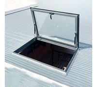 Ventana de techo personalizable con claraboya, 70 x 70 cm / 27.6x27.6in, aluminio y templado, operada a mano, perfecta para áticos, sótanos, cobertizos, mango de metal