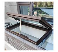 Ventana de techo personalizable con elevación de puntal de gas y vidrio templado de doble acristalamiento, apertura eléctrica con control remoto y sensor de lluvia, ideal para solares, sótanos y