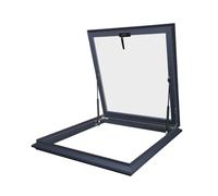 Ventana De Techo Tipo Claraboya, Doble Cristal Templado, Marco De Aleación De Aluminio, Escotilla De Acceso Enrasada Con Pistón De Gas Y Manija Manual, Ventana De Ventilación Para Ático Sótano