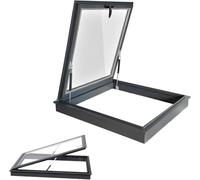 Ventana de Techo Tipo tragaluz, Ventana de Techo de Salida de Emergencia con ventilación Manual, Vidrio Templado de Doble Capa para techos Planos Inclinados, instalación en Cubierta.
