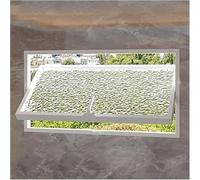 Ventana de tolva de bloqueo giratoria de 40, 36, 32, 30, 28, 25, 20 pulgadas, montaje empotrado de metal para sótano, casa de juegos, cocina, almacén, ventilación y privacidad en el baño (blanco)