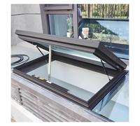 Ventana de tragaluz ajustable con resorte de gas, doble acristalamiento, apertura eléctrica con control remoto y sensor de lluvia para jardines de invierno (75 x 90 cm)