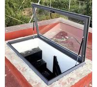 Ventana de tragaluz con ventilación para techo inclinado, placa de vidrio y mango, ventana de techo de ático, tragaluces para sala de sol, 65 x 55 cm, mejora la luz natural y la ventilación