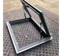 Ventana de tragaluz de aleación de aluminio de doble capa templada, color negro, 80 x 70 cm, ideal para cabezales de pozo de sótano y diseño elegante para mejoras del hogar