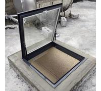 Ventana de tragaluz de interior de aleación de aluminio para techos, invernaderos y sótanos, 26 x 26 cm, características de seguridad, ideal para iluminación del hogar