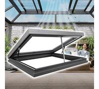 Ventana de tragaluz eléctrica con control remoto, ventilación de techo inteligente para hogares, ventana de salida Emerncy con sensor de lluvia, puerta de sótano eléctrica (largo x ancho 75 x 65 cm