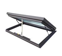 Ventana de tragaluz eléctrica personalizable con control remoto, elevación de gas, vidrio templado de doble capa y sensor de lluvia, ideal para invernaderos, sótanos y áticos (gris, 60 x 55 cm)
