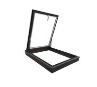 Ventana de tragaluz para ático y sótano, techo plano/inclinado, marco de aluminio y vidrio templado, luz solar, 75 x 50 cm, mejora la luz natural