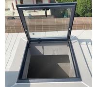 Ventana de tragaluz para el hogar, ventana de techo ventilada manual de doble acristalamiento para ático/sótano/granero, ventana de aluminio aislada (65 x 75 cm)