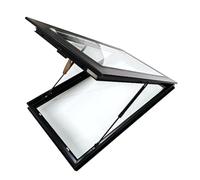 Ventana de tragaluz personalizable para techos, puerta de eje de luz de vidrio templado (largo x ancho 90 x 75 cm), ideal para áticos y sótanos, mejora la luz natural y la eficiencia energética