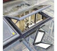 Ventana de tragaluz personalizada para techos inclinados/planos, elevador de gas de vidrio templado, escotilla de ático de 100 x 90 cm, ideal para habitaciones soleadas y luz natural