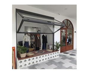 Ventana de venta personalizada, Aleación de aluminio arriba abajo tamaños múltiples plegables del marco del negro de la ventana de servicio((WXH)60x110cm)